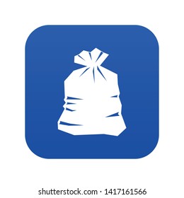 Garbage bag icon digital blue for any design isolated on white vector illustration