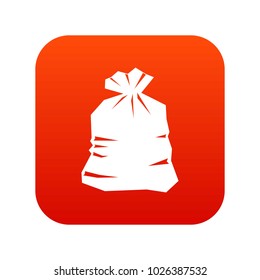 Garbage bag icon digital red for any design isolated on white vector illustration