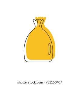 Garbage bag icon. Doodle illustration of Garbage bag vector icon for web isolated on white background
