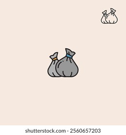 Garbage Bag icon flat vector design.