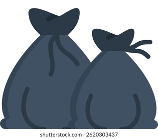 Garbage Bag Icon Flat Vector Illustration