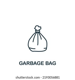 Garbage Bag icon. Line simple icon for templates, web design and infographics