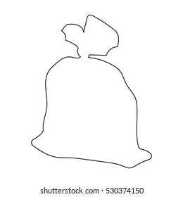 Garbage bag icon in outline style isolated on white background. Trash and garbage symbol stock vector illustration.