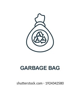 Icono de Bolsa de basura. Simple ilustración de la recolección de reciclaje. Icono de Bolsa de basura creativa para diseño web, plantillas, infografías y más