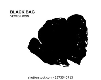 Garbage Bag Icon, Trash Package, Plastic Bin Bags, Black Polyethylene Waste Container Vector Illustration