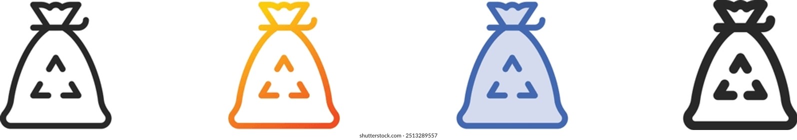 garbage bag icon.Thin Linear, Gradient, Blue Stroke and bold Style Design Isolated On White Background