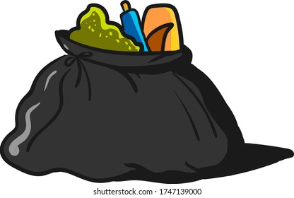 Bolsa de basura , ilustración, vector sobre fondo blanco