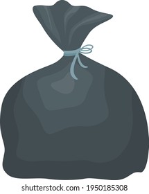 Müllbeutel, Illustration, Vektorgrafik auf weißem Hintergrund.