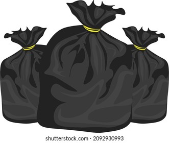 Bolsa de basura, ilustración, vector sobre un fondo blanco.
