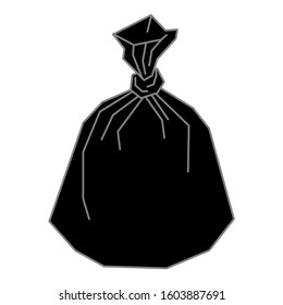Garbage bag isolated. Black Plastic bag vector illustration