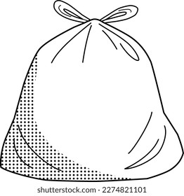Una bolsa de basura aislada en un fondo blanco
