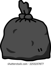 Garbage bag isolated vector illustration.