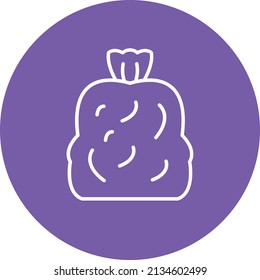 Imagen vectorial del icono de círculo de la línea de la bolsa de basura. También se puede usar para aplicaciones web, aplicaciones móviles y medios impresos.