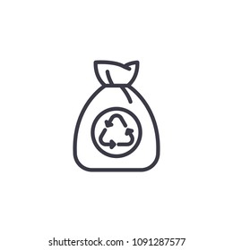 Garbage bag linear icon concept. Garbage bag line vector sign, symbol, illustration.
