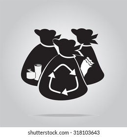 Garbage bag symbol vector illustration
