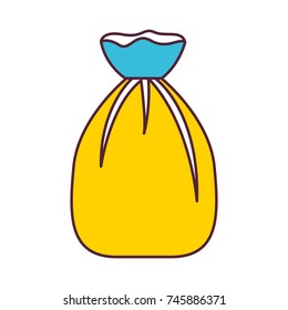 garbage bag tied in color sections silhouette vector illustration