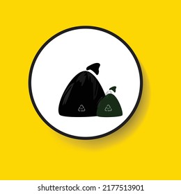 Garbage bag or Trash bag icon, 3d waste disposal bag icon, outline vector sign, linear style pictogram isolated on white.Garbage bags symbol, logo illustration