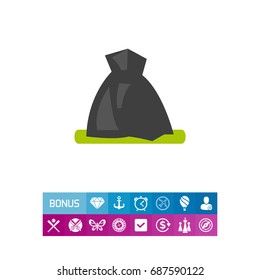 Garbage bag vector icon