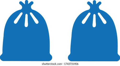 Icono del vector de bolsas de basura en fondo blanco. Símbolo de icono de la basura vectorial plano de la colección de limpieza moderna para el concepto móvil y el diseño de aplicaciones web.