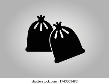 Garbage bag vector icon on white background. Flat vector garbage icon symbol sign from modern cleaning collection for mobile concept and web apps design.