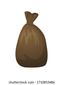Garbage bag with waste vector, isolated icon in flat style, recycling material in package, collected litter and rubbish, saving planet by sorting discharge