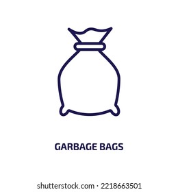 garbage bags icon from furniture  household collection. Thin linear garbage bags, bag, ecology outline icon isolated on white background. Line vector garbage bags sign, symbol for web and mobile
