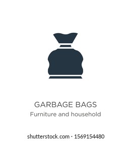 Garbage bags icon vector. Trendy flat garbage bags icon from furniture and household collection isolated on white background. Vector illustration can be used for web and mobile graphic design, logo, 