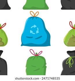 Sachets de poubelle  motif harmonieux de Image vectorielle.