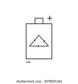 icono de reciclaje de batería basura