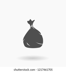 Garbage Bin Bag Icon Illustration Silhouette