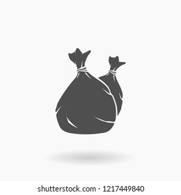 Garbage Bin Bags Icon Illustration Silhouette