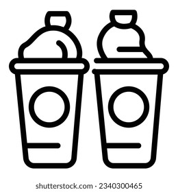 Garbage bin Karton Symbol Umriss Vektorgrafik. Müll Bio-Box