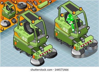 Garbage bin Collector People dumpster Collection. 3D Flat Icon Set. Isometric trash collect & storage Fleet of Sanitation city Department Man. Rubbish can for Recycle Industry vector sign & symbol