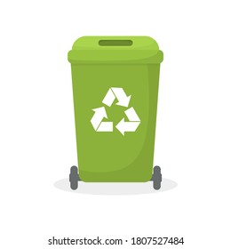 Garbage bin. Ecology and recycle concept. Vector illustration.