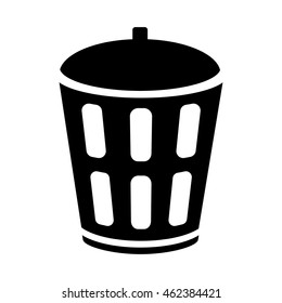 Garbage bin icon. Bucket with lid for trash, garbage, waste. Vector Illustration 