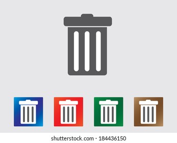 Garbage bin icon collection