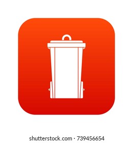 Garbage bin icon digital red for any design isolated on white vector illustration