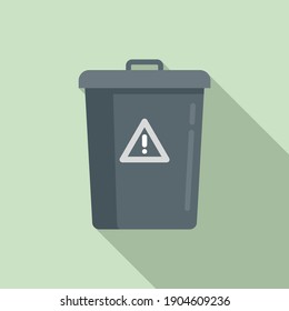 Garbage bin icon. Flat illustration of garbage bin vector icon for web design