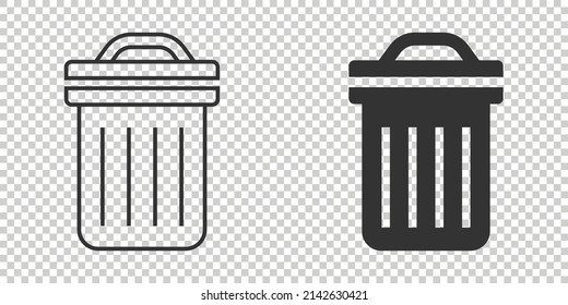 Garbage bin icon in flat style. Recycle vector illustration on white isolated background. Trash basket sign business concept.