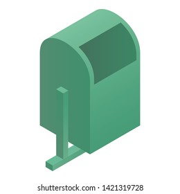 Garbage bin icon. Isometric of garbage bin vector icon for web design isolated on white background