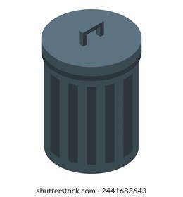Garbage bin icon isometric vector. Biogas using equipment. Organic material