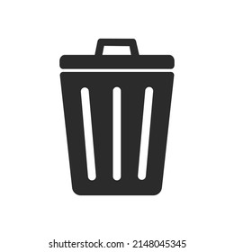 Garbage bin icon on white background.