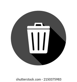 Garbage bin icon on white background.