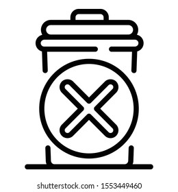Garbage bin icon. Outline garbage bin vector icon for web design isolated on white background