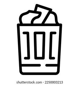 Garbage bin icon outline vector. Clean bottle. Wash cleanser