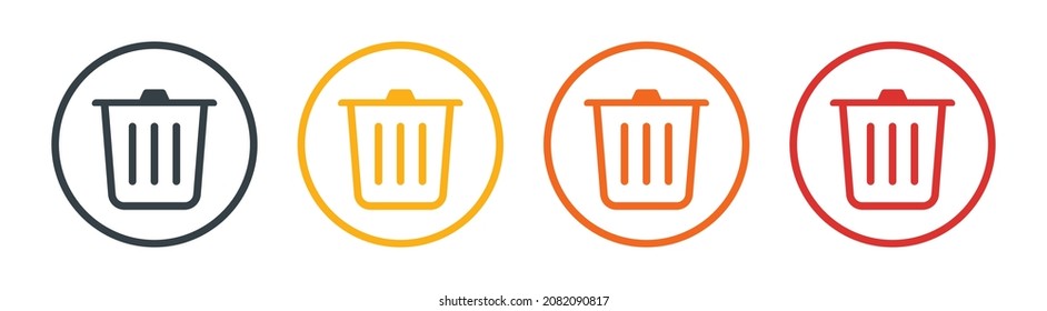 Garbage bin icon set. Rubbish icon vector illustration.