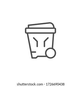 Icono de esquema de línea de cubo de basura
