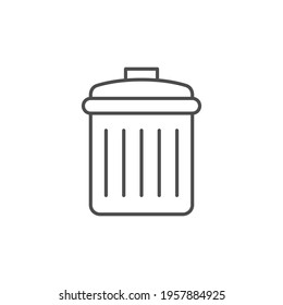 Garbage bin line outline icon