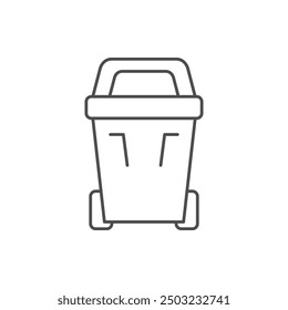 Garbage bin line outline icon
