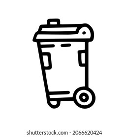 garbage bin line vector doodle simple icon